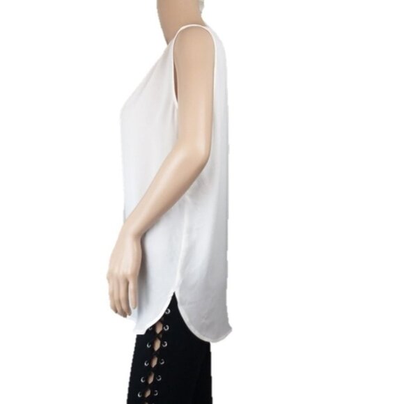 Loft White Split Neck Top - Picture 2 of 7